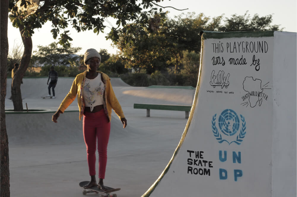 girl skating in Mongu, Zambia