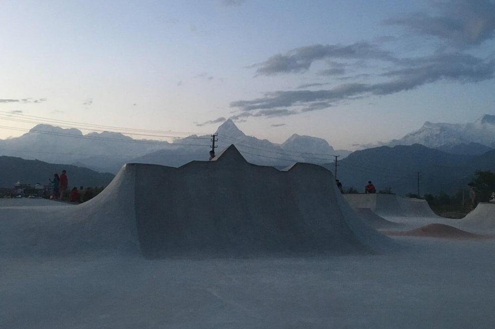 Annapurna mountain's shape skate ramp