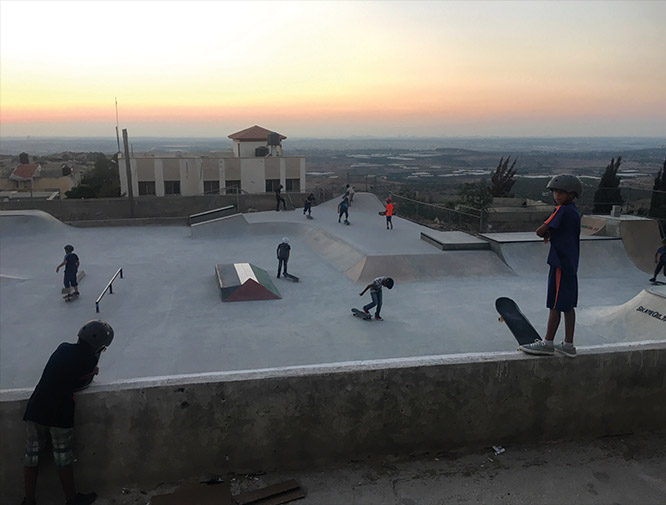 Kids at the skatepark, Palestine