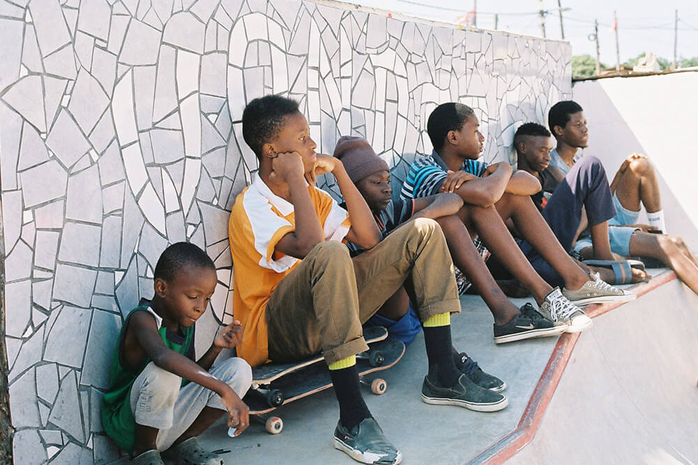 Kids in Maputo's skatepark