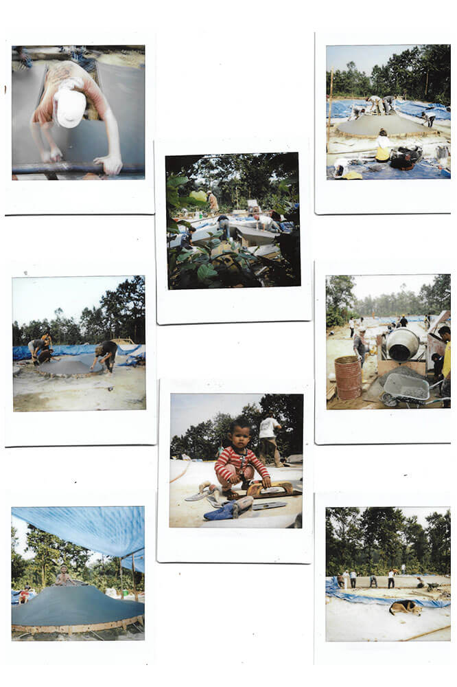 Collage of polaroid from Bangladesh's first skatepark