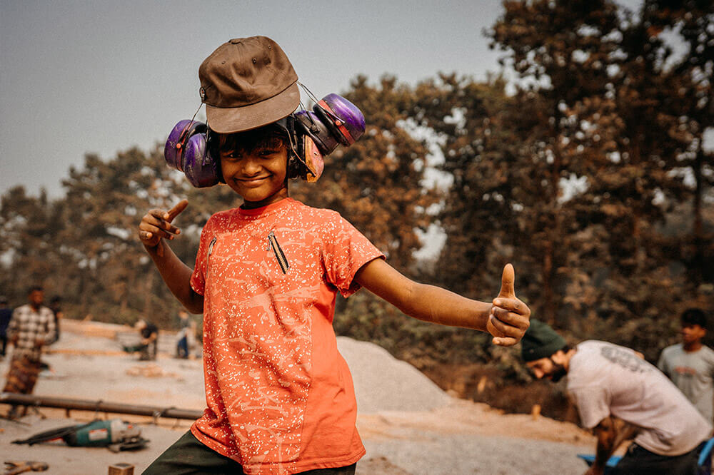 Kid having fun in Bangladesh