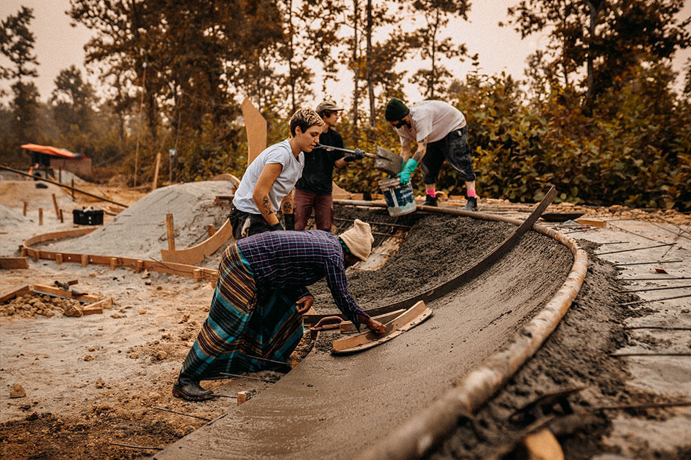 Skatepark builder working in Bangladesh