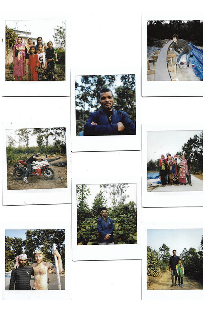 Collage of polaroid from Bangladesh's first skatepark