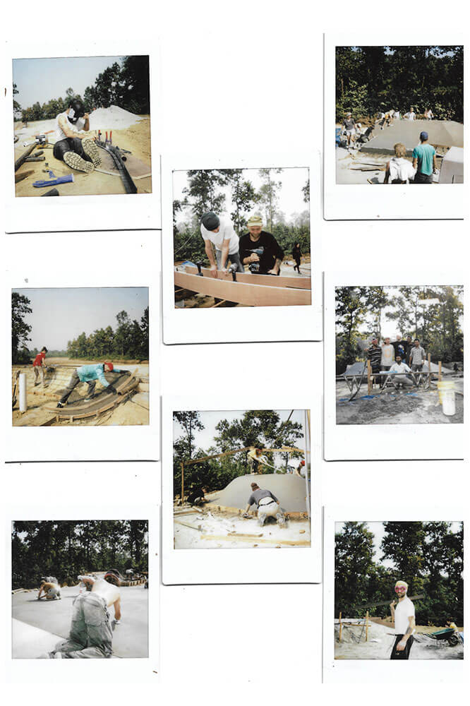 Collage of polaroid from Bangladesh's first skatepark