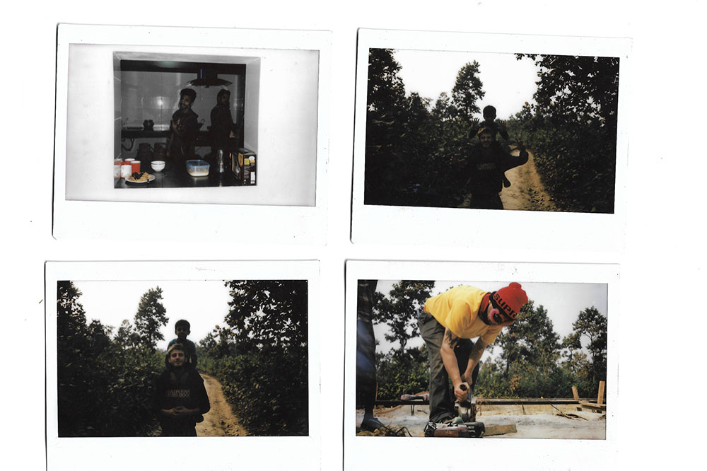 Collage of polaroid from Bangladesh's first skatepark